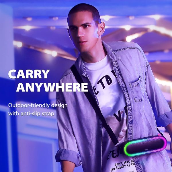 Tribit XSound Mega Portable Bluetooth Speaker 30W Loud Bass IPX7 Waterproof Wireless Speakers with Titanium Drivers LED Light Built-in Powerbank 20Hs Playtime Handle Strap for Camping Travel - Image 4