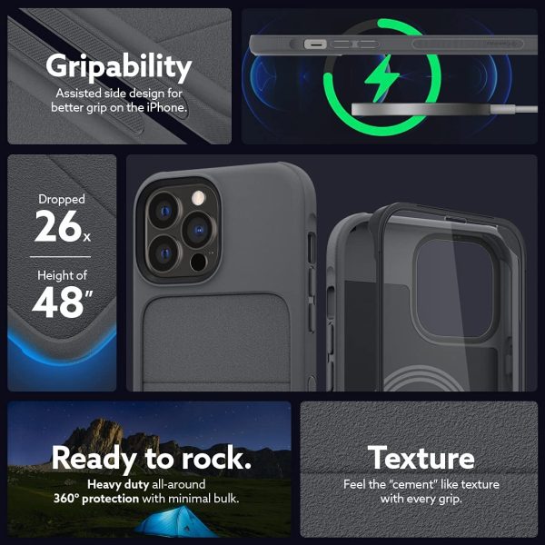 Apple iPhone 13 Pro Max Stratum 360 Degree Protection Case with Magnetic Protector by Caseology - ACS03599 - Ash Gray - Image 7