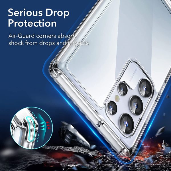 Galaxy S22 Ultra Air Shield Boost Back Case with Kickstand by ESR – Crystal Clear - Image 9