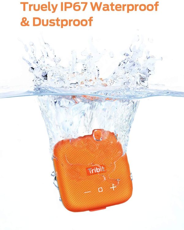 Tribit StormBox Micro 360° Full Surround Sound, Enhanced Bass, Wireless Dual Pairing, IPX7 Waterproof, 10-Hour Playtime - Orange - Image 5
