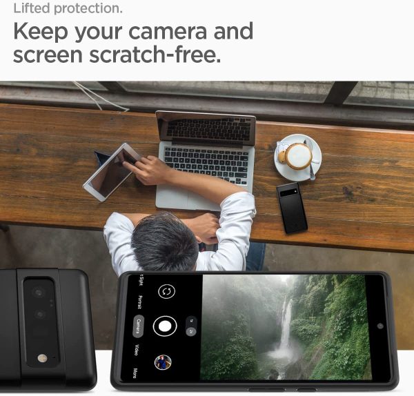 Google Pixel 6 Pro Thin Fit Slim Case by Spigen ACS03454 - Matte Black - Image 6