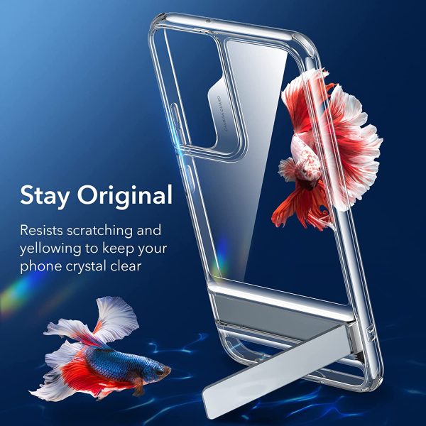Galaxy S22 Air Shield Boost Back Case with Kickstand by ESR – Crystal Clear - Image 4