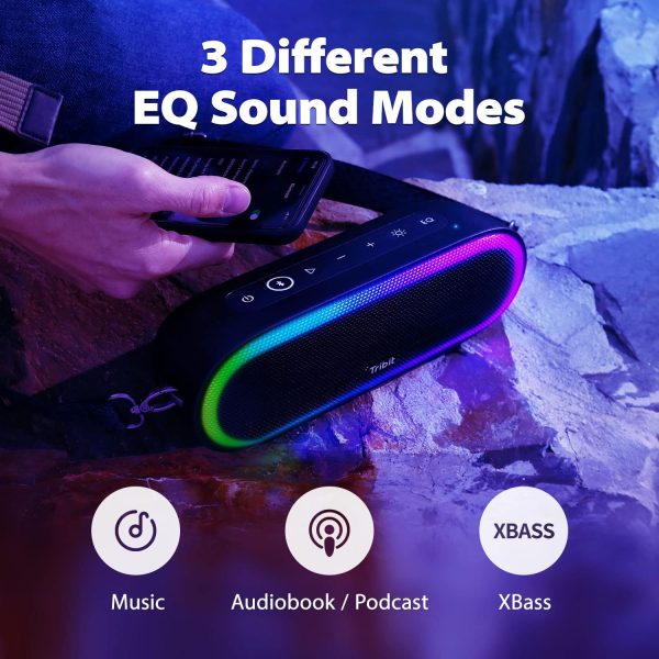 Tribit XSound Mega Portable Bluetooth Speaker 30W Loud Bass IPX7 Waterproof Wireless Speakers with Titanium Drivers LED Light Built-in Powerbank 20Hs Playtime Handle Strap for Camping Travel - Image 5