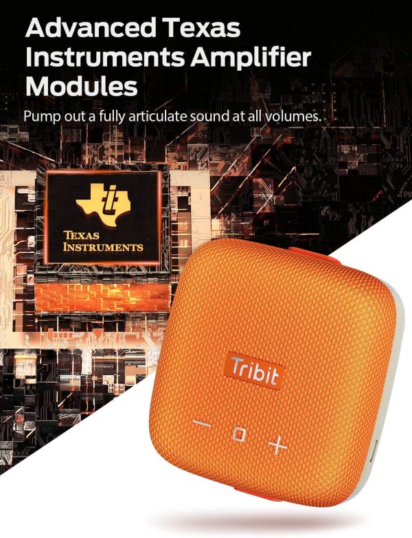 Tribit StormBox Micro 360° Full Surround Sound, Enhanced Bass, Wireless Dual Pairing, IPX7 Waterproof, 10-Hour Playtime - Orange - Image 2