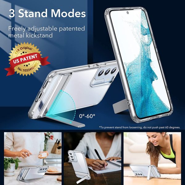 81rv6eXOE1L._AC_SL1500_ Galaxy S22 Plus Air Shield Boost Back Case with Kickstand by ESR – Crystal Clear - Image 7