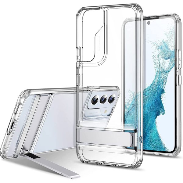 galaxy-s22-plus-air-shield-boost-crystal-clear-kickstand-case Galaxy S22 Plus Air Shield Boost Back Case with Kickstand by ESR – Crystal Clear - Image 1