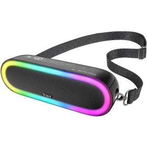Tribit XSound Mega Portable Bluetooth Speaker 30W Loud Bass IPX7 Waterproof Wireless Speakers with Titanium Drivers LED Light Built-in Powerbank 20Hs Playtime Handle Strap for Camping Travel