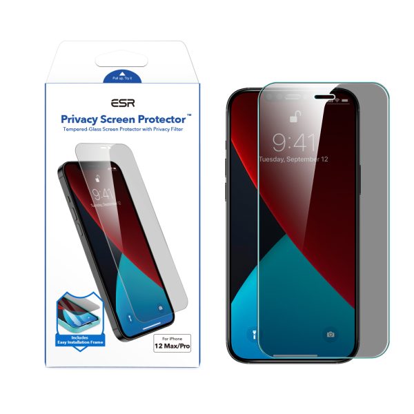 防窥膜 Apple iPhone 12 / 12 Pro Privacy Screen Shield Glass Protector 1 PACK with Easy Installation Frame by ESR - Image 2