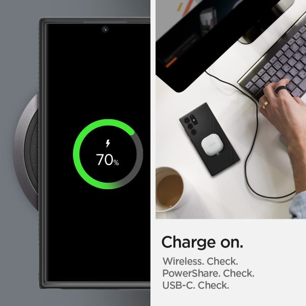 Galaxy S22 Ultra Liquid Air Case by Spigen ACS03915 - Matte Black - Image 7