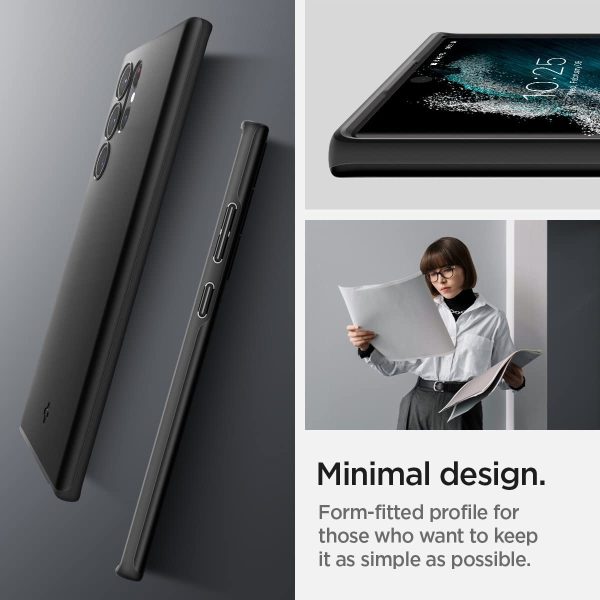 Galaxy S22 Ultra Thin Fit Case by Spigen - ACS03911 - Matte Black - Image 5