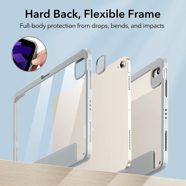 iPad Air 5 2022 Rebound Hybrid Case Pro Stand Case with Detachable Cover & Pencil Holder - Silver Gray also for iPad Air 4 2020 / iPad Pro 11" 2021 - Image 8