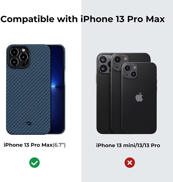 iPhone 13 Pro Max MagEZ Case 2 MagSafe Compatible Carbon Fiber Magnetic Case by PITAKA - Black / Blue Twill - Image 9