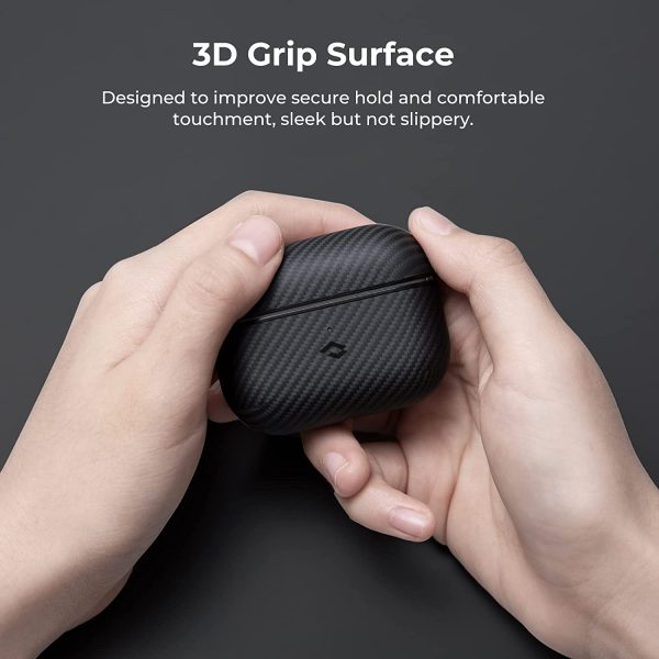 Airpods 3 MagEZ Case by PITAKA with Magnetic Wireless Charging Support Slim Fit Shockproof 600D Carbon Fiber Cover - Image 2