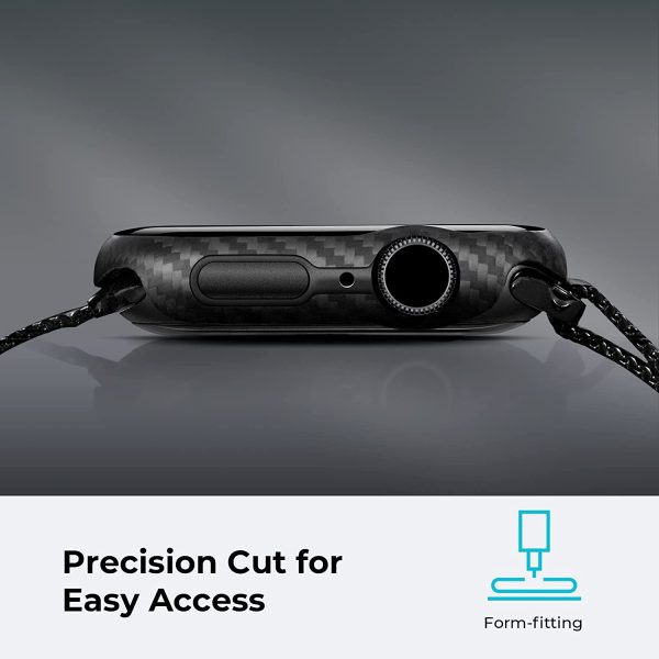 Apple Watch Series 8 / Series 7 45mm Air Case Exquisite Refined Minimalist Slim Apple Watch Case Protective iWatch Cover Carbon Fiber - Image 3