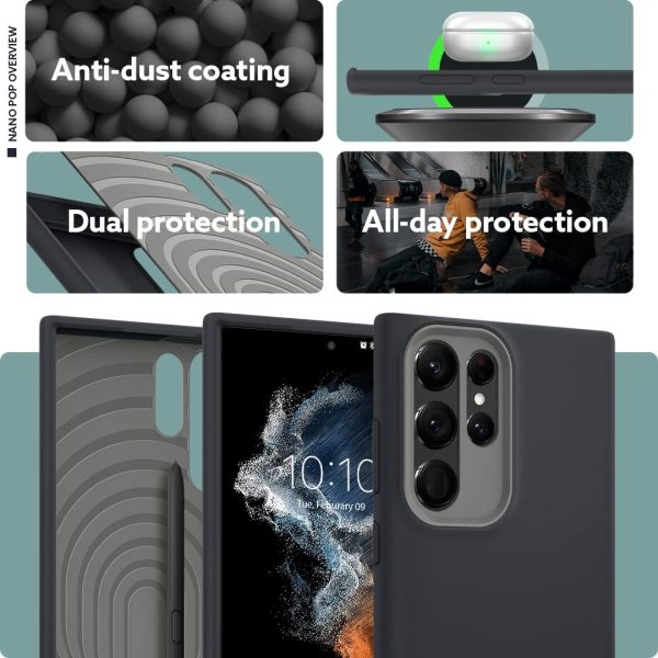 Galaxy S22 Ultra NanoPop Dual tone Liquid Silicone Case by Caseology - Black Sesame - ACS03937 - Image 7