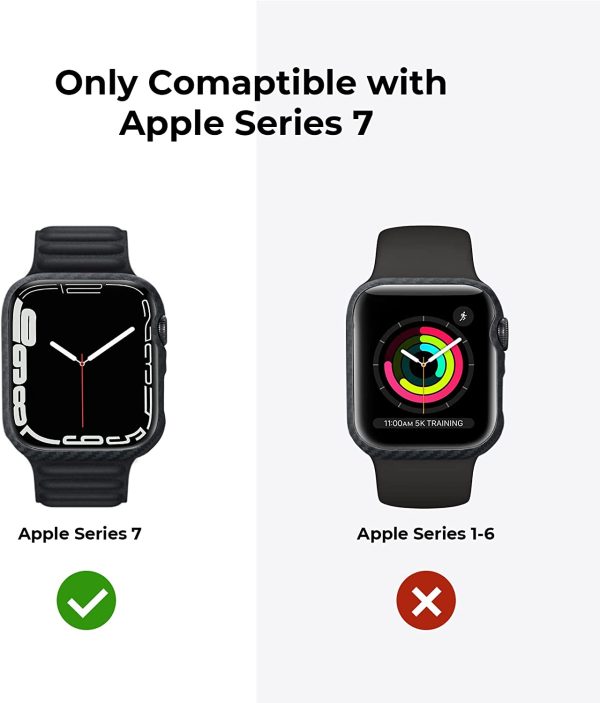 Apple Watch Series 8 / Series 7 45mm Air Case Exquisite Refined Minimalist Slim Apple Watch Case Protective iWatch Cover Carbon Fiber - Image 4