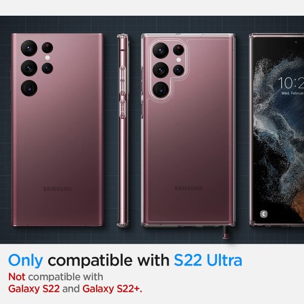 61XSl4xUgCL._AC_SL1200_ Ultra Hybrid Case for Galaxy S22 Ultra by Spigen ACS03918 - Crystal Clear - Image 5