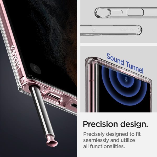 61btGGajQRL._AC_SL1200_ Ultra Hybrid Case for Galaxy S22 Ultra by Spigen ACS03918 - Crystal Clear - Image 3