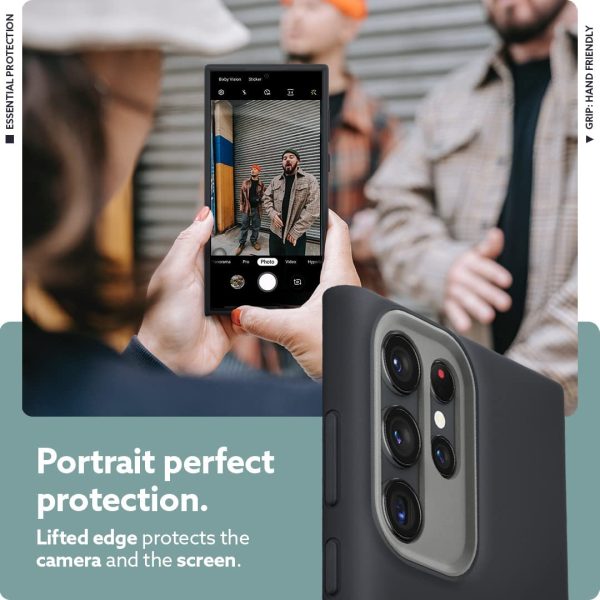 Galaxy S22 Ultra NanoPop Dual tone Liquid Silicone Case by Caseology - Black Sesame - ACS03937 - Image 4