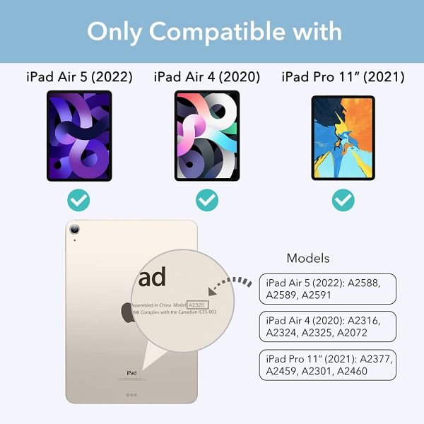 iPad Air 5 2022 Rebound Hybrid Case Pro Stand Case with Detachable Cover & Pencil Holder - Sky Blue also for iPad Air 4 2020 / iPad Pro 11" 2021 - Image 2