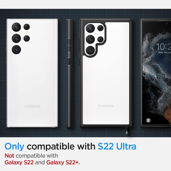 Ultra Hybrid Case for Galaxy S22 Ultra by Spigen ACS03919 - Matte Black - Image 5