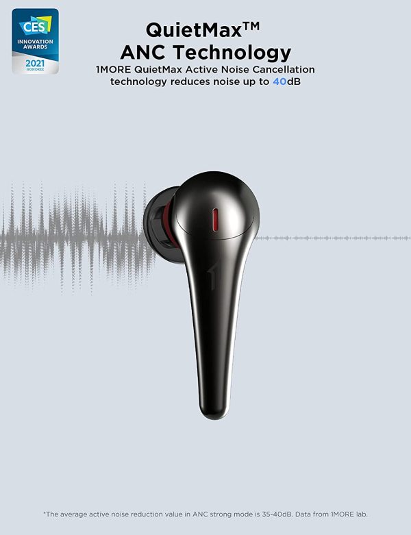 1More Comfobuds Pro Bluetooth 5.0 Earbuds, Hybird Active Noise Cancelling Earphones, Stereo Premium Sound in Ear Headphone with 6 Mics ENC for Clear Call and Deep Bass Fast Charging - Black - Image 5