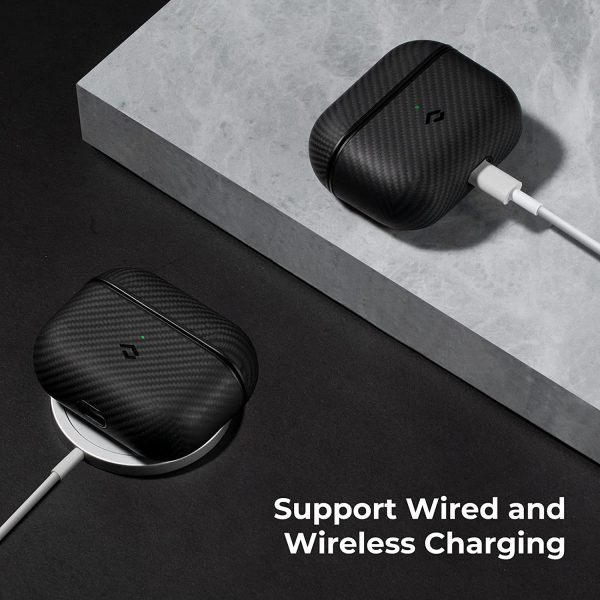 Airpods 3 MagEZ Case by PITAKA with Magnetic Wireless Charging Support Slim Fit Shockproof 600D Carbon Fiber Cover - Image 4
