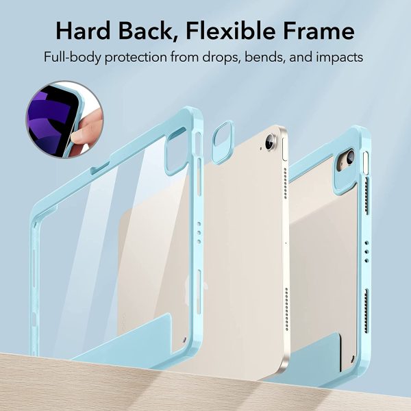iPad Air 5 2022 Rebound Hybrid Case Pro Stand Case with Detachable Cover & Pencil Holder - Sky Blue also for iPad Air 4 2020 / iPad Pro 11" 2021 - Image 8