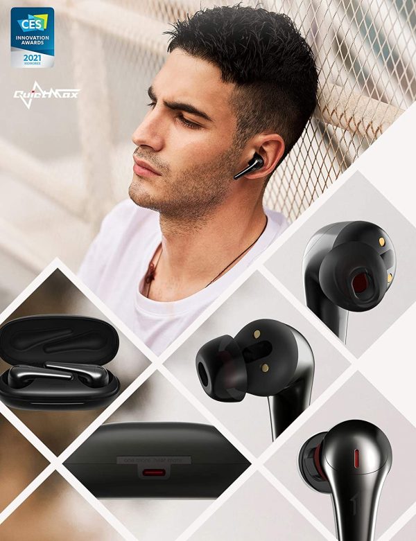 1More Comfobuds Pro Bluetooth 5.0 Earbuds, Hybird Active Noise Cancelling Earphones, Stereo Premium Sound in Ear Headphone with 6 Mics ENC for Clear Call and Deep Bass Fast Charging - Black - Image 6