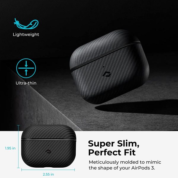 Airpods 3 MagEZ Case by PITAKA with Magnetic Wireless Charging Support Slim Fit Shockproof 600D Carbon Fiber Cover - Image 7
