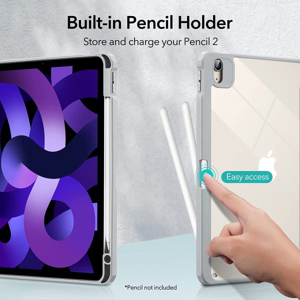 iPad Air 5 2022 Rebound Hybrid Case Pro Stand Case with Detachable Cover & Pencil Holder - Silver Gray also for iPad Air 4 2020 / iPad Pro 11" 2021 - Image 5