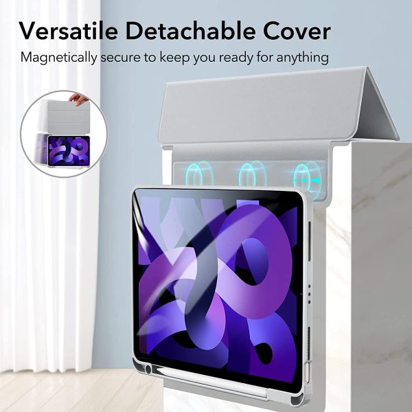 iPad Air 5 2022 Rebound Hybrid Case Pro Stand Case with Detachable Cover & Pencil Holder - Silver Gray also for iPad Air 4 2020 / iPad Pro 11" 2021 - Image 6
