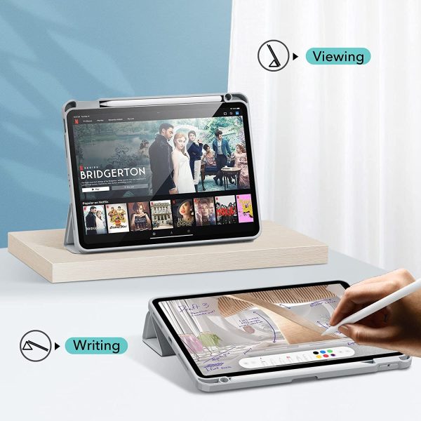 iPad Air 5 2022 Rebound Hybrid Case Pro Stand Case with Detachable Cover & Pencil Holder - Silver Gray also for iPad Air 4 2020 / iPad Pro 11" 2021 - Image 7