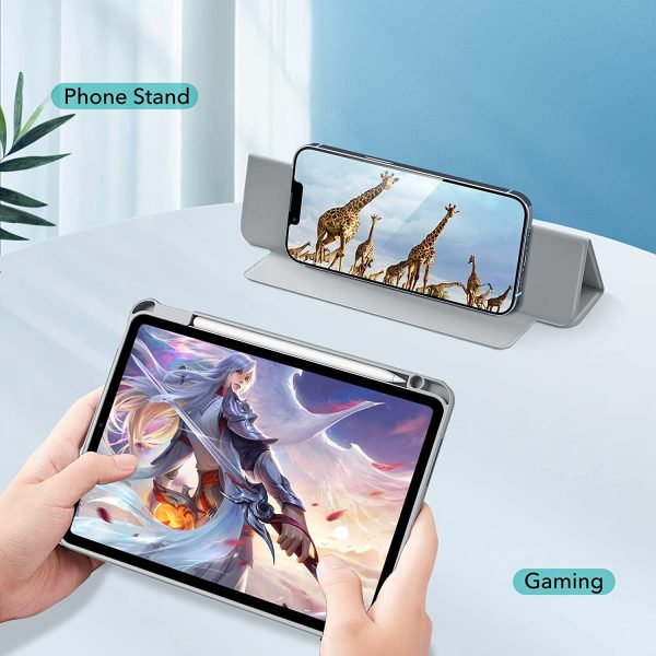 iPad Air 5 2022 Rebound Hybrid Case Pro Stand Case with Detachable Cover & Pencil Holder - Silver Gray also for iPad Air 4 2020 / iPad Pro 11" 2021 - Image 3