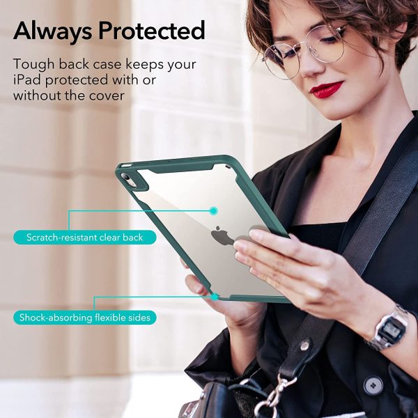 iPad Air 5 2022 Rebound Hybrid Case 360 Detachable Magnetic Cover, Adjustable Portrait / Landscape Stand, Pencil 2 Support, iPad Air 5/4 Case - Forest Green - Image 4