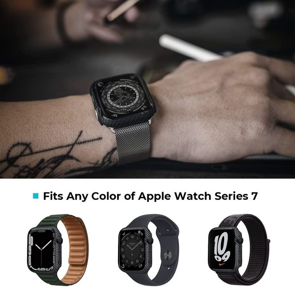 Apple Watch Series 8 / Series 7 45mm Air Case Exquisite Refined Minimalist Slim Apple Watch Case Protective iWatch Cover Carbon Fiber - Image 6