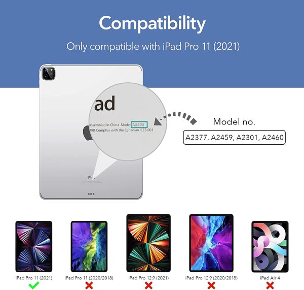 iPad Pro 11 2021 Ascend Trifold Hard Smart Case by ESR - Navy Blue - Image 4