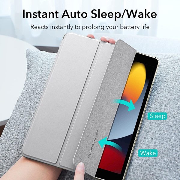 81Hk1pDANhL._AC_SL1500_ iPad 9th Gen 2021 Ascend Trifold Hard Smart Case by ESR - Silver Gray also for iPad 8th Gen / iPad 7th Gen 2019 - Image 6