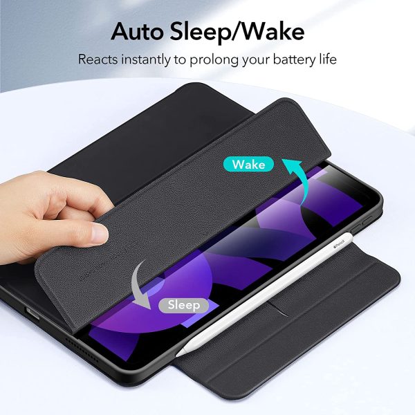 iPad Air 5 2022 Rebound Hybrid Case 360 Detachable Magnetic Cover, Adjustable Portrait / Landscape Stand, Pencil 2 Support, iPad Air 5/4 Case - Silver Gray - Image 7