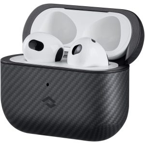 Airpods 3 MagEZ Case by PITAKA with Magnetic Wireless Charging Support Slim Fit Shockproof 600D Carbon Fiber Cover