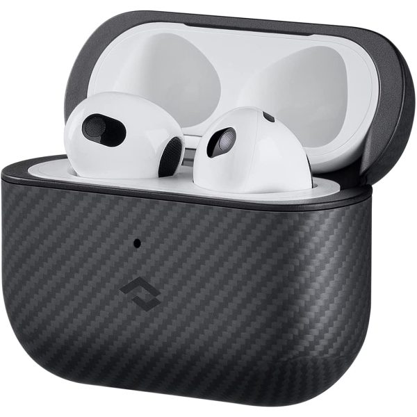 Airpods 3 MagEZ Case by PITAKA with Magnetic Wireless Charging Support Slim Fit Shockproof 600D Carbon Fiber Cover - Image 1