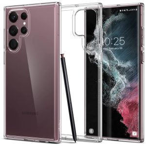 Ultra Hybrid Case for Galaxy S22 Ultra by Spigen ACS03918 - Crystal Clear