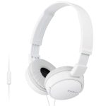 Sony ZX Series Wired On-Ear Headphones with Mic - White MDR-ZX110AP