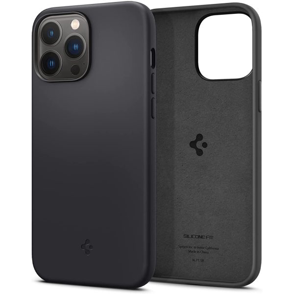 13-pro-max-silicon-fit-black-spigen Apple iPhone 13 Pro Max Silicone Fit Soft Case by Spigen - ACS03228 - Black - Image 1