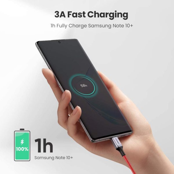 UGREEN USB-C to USB-C Cable USB Type C 60W Power Delivery PD Charging Cable - 3 Feet - Red - 60186 - Image 2