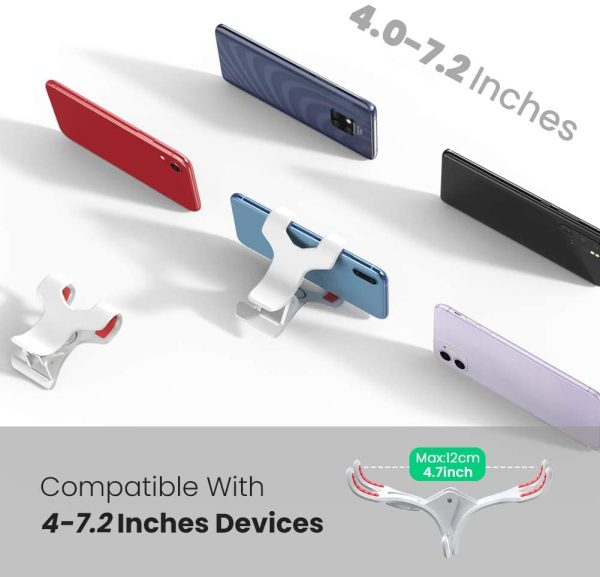 UGREEN Gooseneck Phone Holder for Bed Desk Flexible Cell Phone Clip Clamp Overhead Phone Mount Long Arm - White - 30488 - Image 2