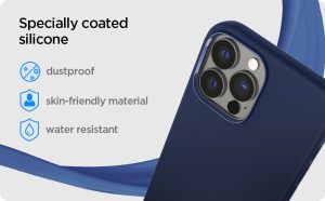 iPhone 13 Pro Max NanoPop Mag Dual tone Liquid Silicone Case by Caseology Magsafe Enabled - Blueberry Navy - ACS03909 - Image 3