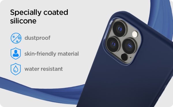 iPhone 13 Pro Max NanoPop Mag Dual tone Liquid Silicone Case by Caseology Magsafe Enabled - Blueberry Navy - ACS03909 - Image 3