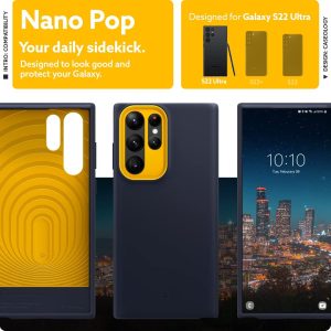 Galaxy S22 Ultra NanoPop Dual tone Liquid Silicone Case by Caseology - Blueberry Navy - ACS03938 - Image 8