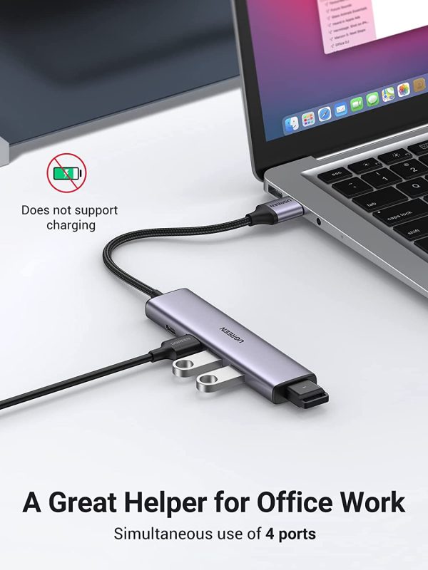 UGREEN USB 3.0 Hub, USB Ports for Laptop with 4 Powered USB HUB 5V 2A , 5Gbps High Speed Data Transmission USB Splitter - 20805 - Silver - Image 7